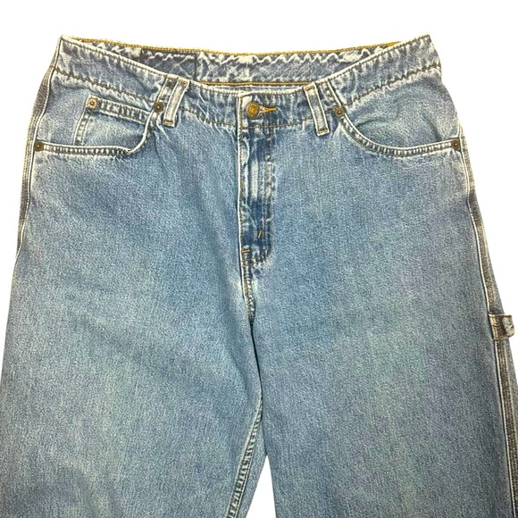 Y2K Levi's L2 Jeans 12 Wide Leg Skater Back Buckle Blue Tab High Rise - Picture 9 of 13